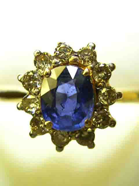 Mogocc production non-heating sapphire ring diamond Gold22